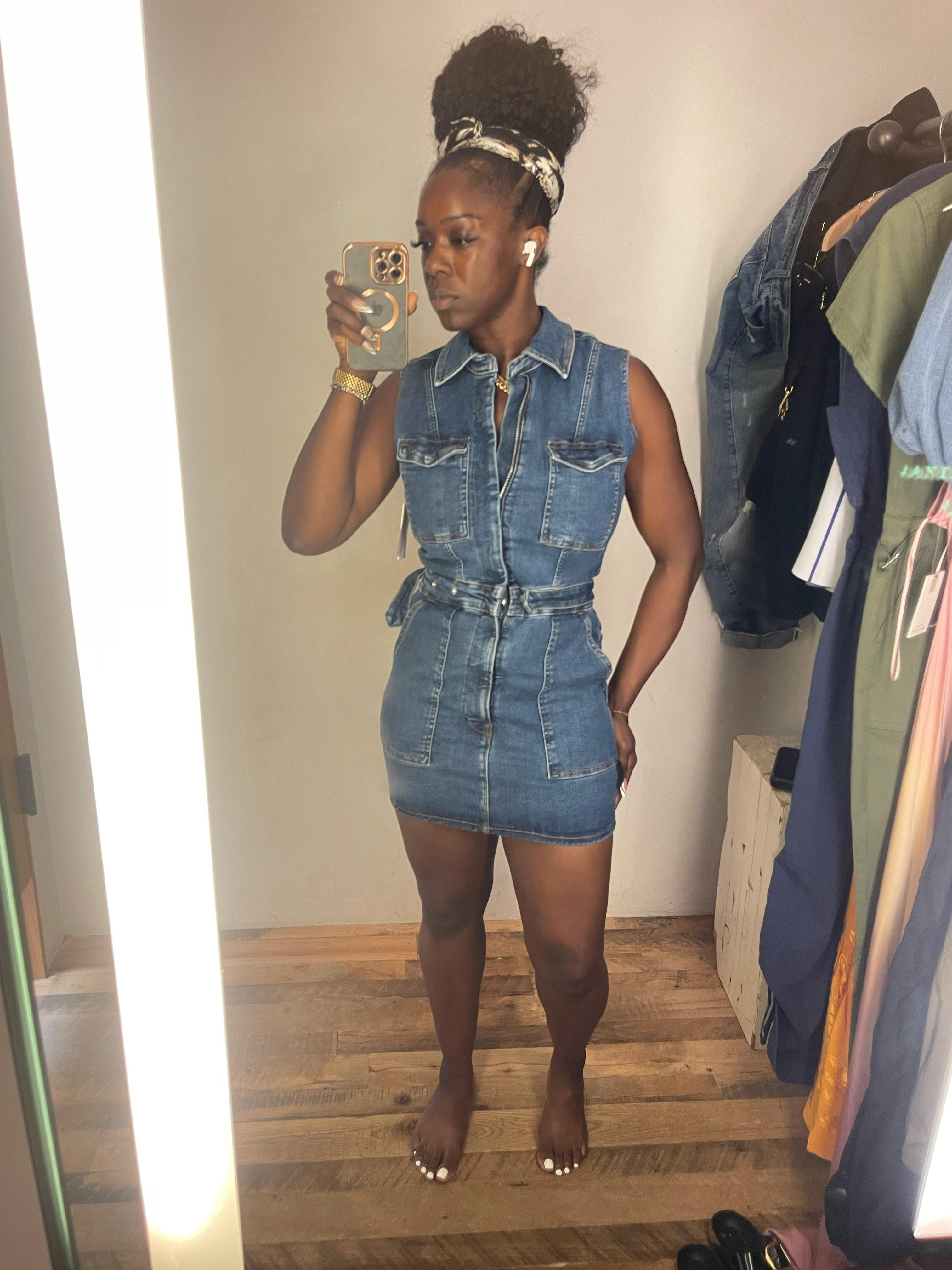 This denim dress from Anthropologie? A whole vibe. Snatched waist, easy stretch, and perfect for spring days out. 

 #LTKGiftGuide #LTKStyleTip #LTKTravel