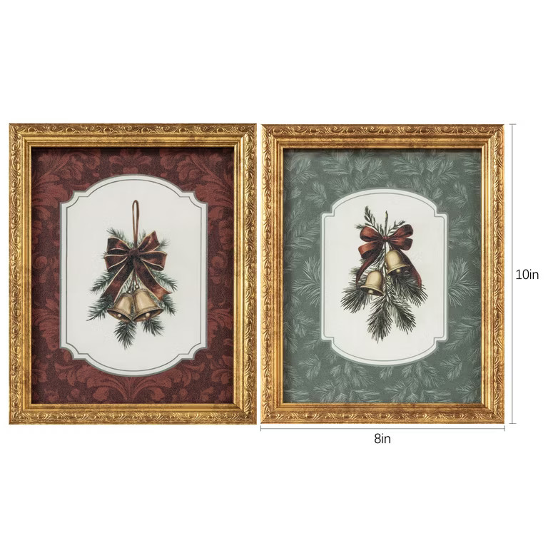 My Texas House Festive Winter Bells Framed Wall Art 8x10 | Walmart (US)
