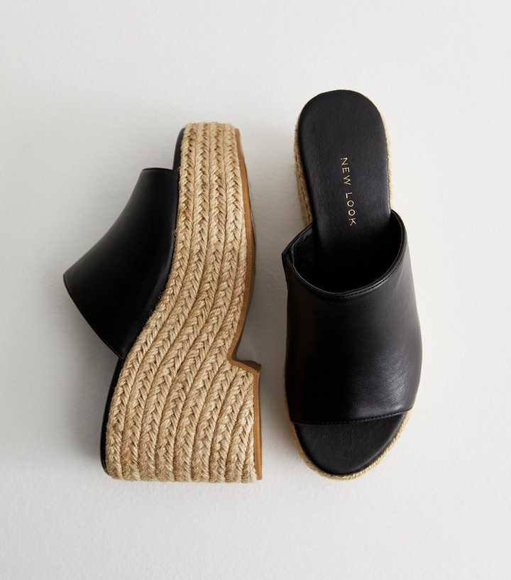 Black Espadrille Wedge Mule Sandals
						
						Add to Saved Items
						Remove from Saved Items | New Look (UK)