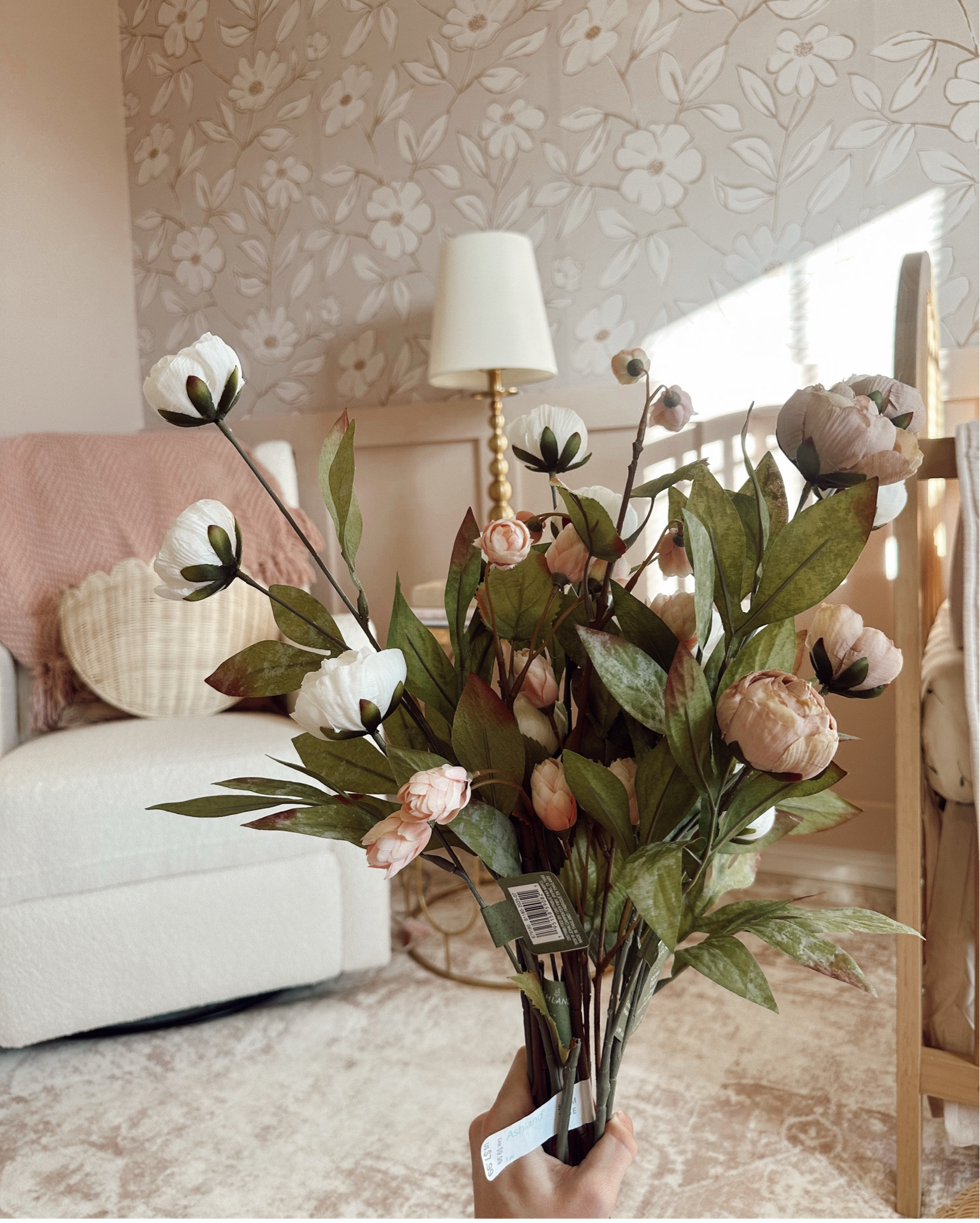 Peony’s are my fav flowers so only fitting to put them in one of these baskets 🧺 🪷✨🕊️🎀 these faux flowers / florals are viral and for good reason! 20% off online too! And 30% off in store on one item! 

#LTKKids #LTKBaby #LTKHome