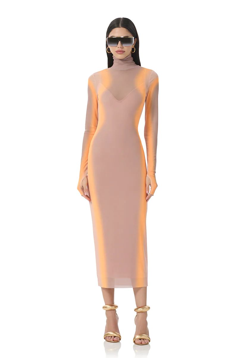 Shailene Dress - Orange Linear | ShopAFRM