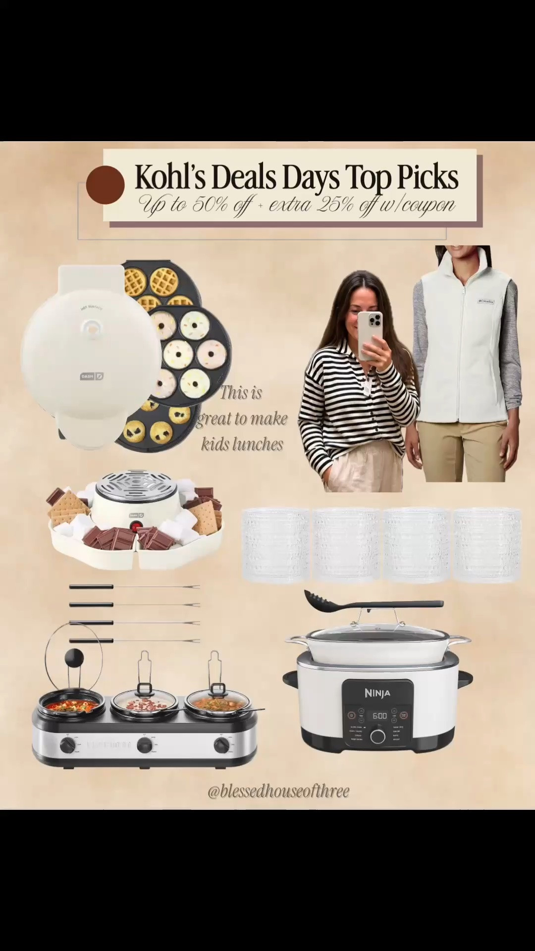 So many good Kohl’s Deals Days + Walmart deals happening right now, and these are some of my top picks! 

I rounded up everything from kitchen appliances and home finds to fall fashion, tech, beauty and cozy essentials. Kohl’s has some great Deals Days finds with up to 50% off, plus an extra 25% off with the coupon on some items, and Walmart has some really good deals too.

A few things catching my eye: the Dash mini waffle maker for easy kids’ breakfasts and lunches, s’mores maker, Ninja cooker, cozy fall layers, Beats headphones, AirPods, Tyler Glamorous Wash and those gorgeous Beautiful by Drew kitchen appliances. That deep green + gold combination is SO good for fall. 🤎

Shop my Kohl’s + Walmart deal picks while the sale prices are still available!

@kohls Deals Days, Kohl’s deals, @Walmart deals, Walmart sale, kitchen appliance deals, Beautiful by Drew appliances, fall fashion deals, Walmart fashion finds, tech deals, home deals, affordable home finds, gift ideas