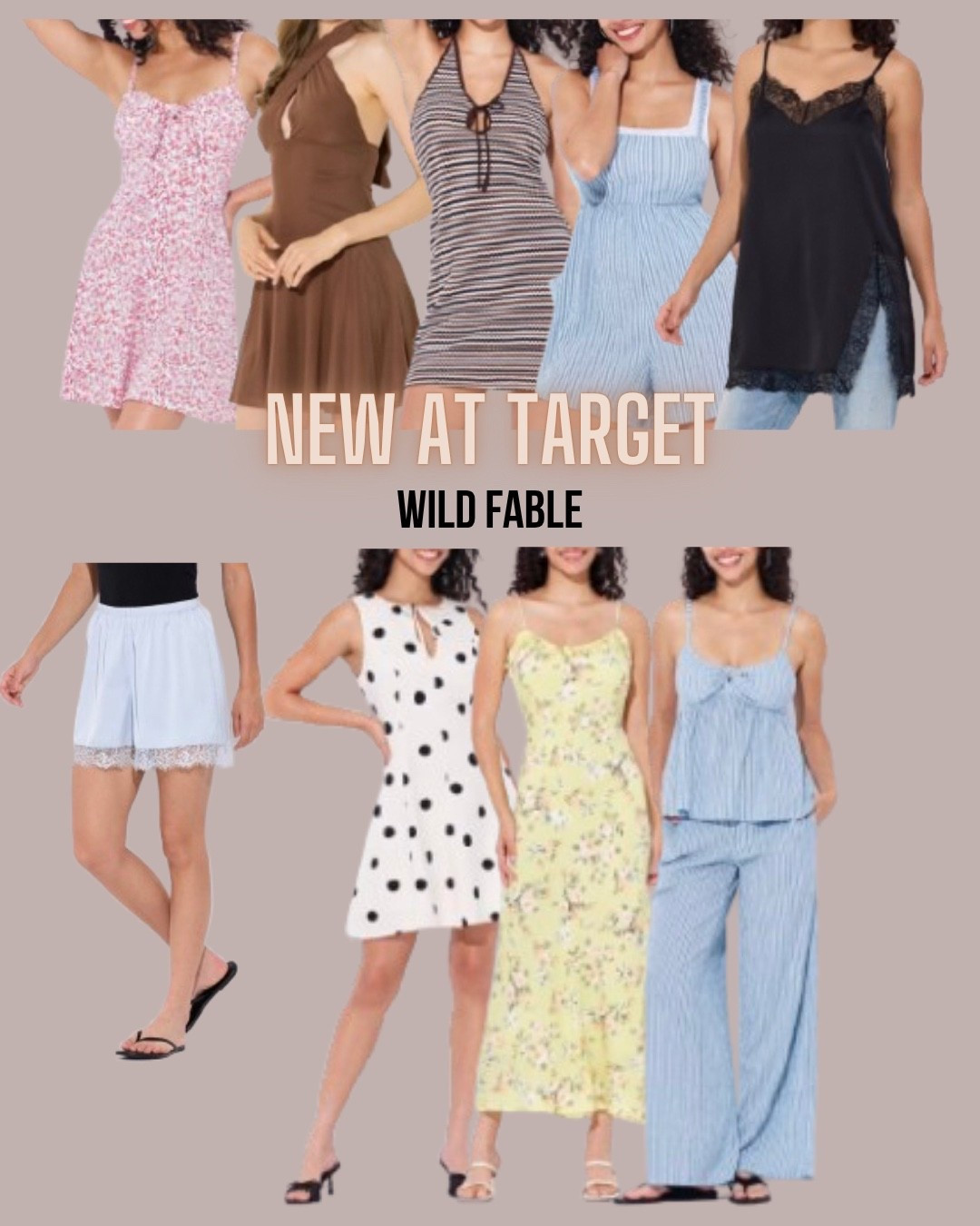 Target style
Lace shorts
Mini dress
Lace cami
Matching set