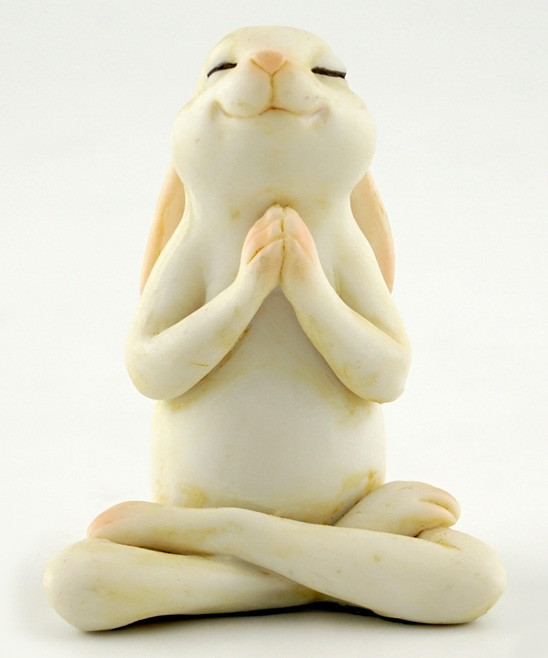Top Collection Fairy Garden - Seated Namaste Pose Yoga Bunny Figurine | Zulily