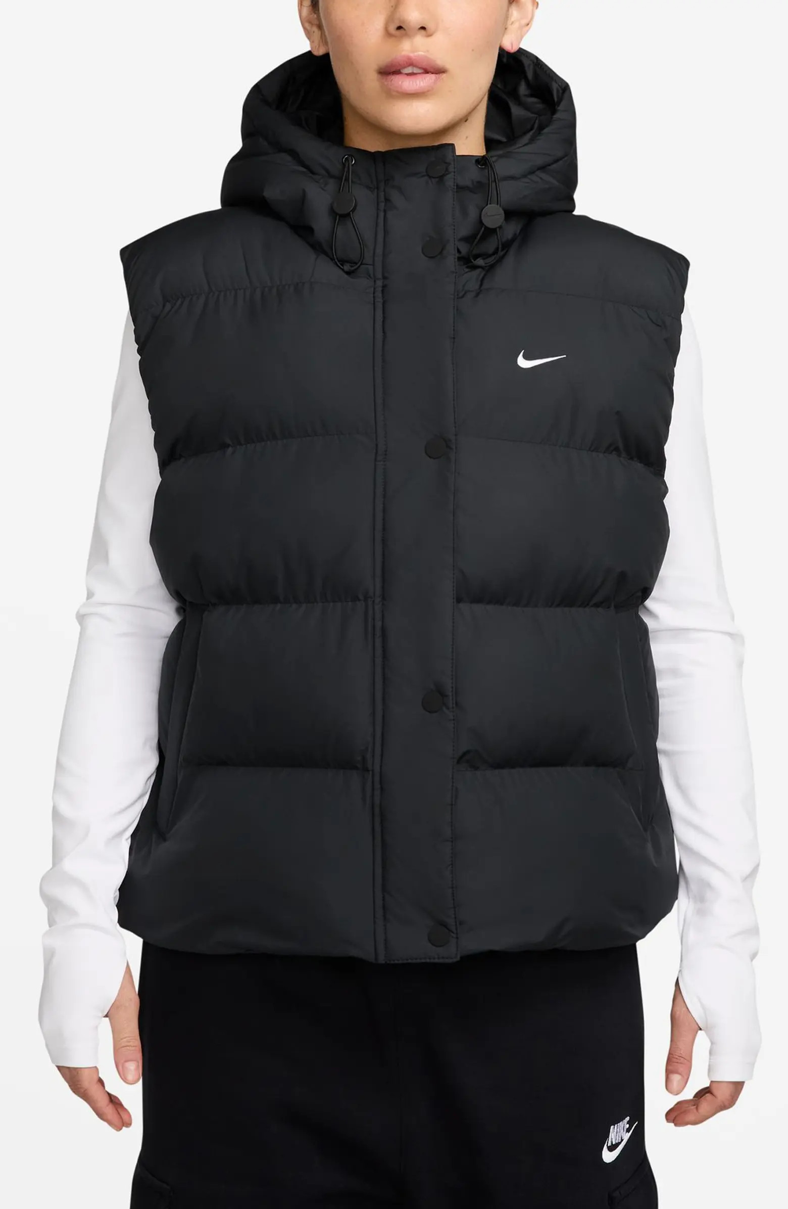 Water Repellent Therma-FIT Hooded Puffer Vest | Nordstrom