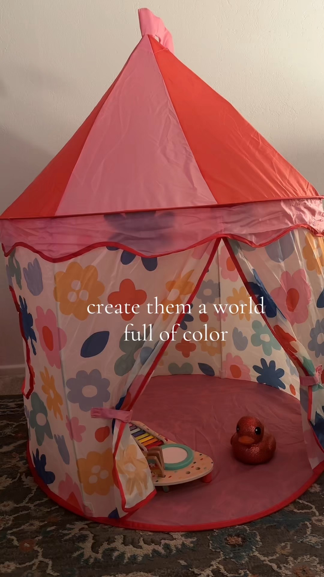 These colorful play tents are finally back in stock 🩷🌼 
It promotes imagination, and gives them more space to create.✨ 

#LTKGiftGuide #LTKKids #LTKmomlife
