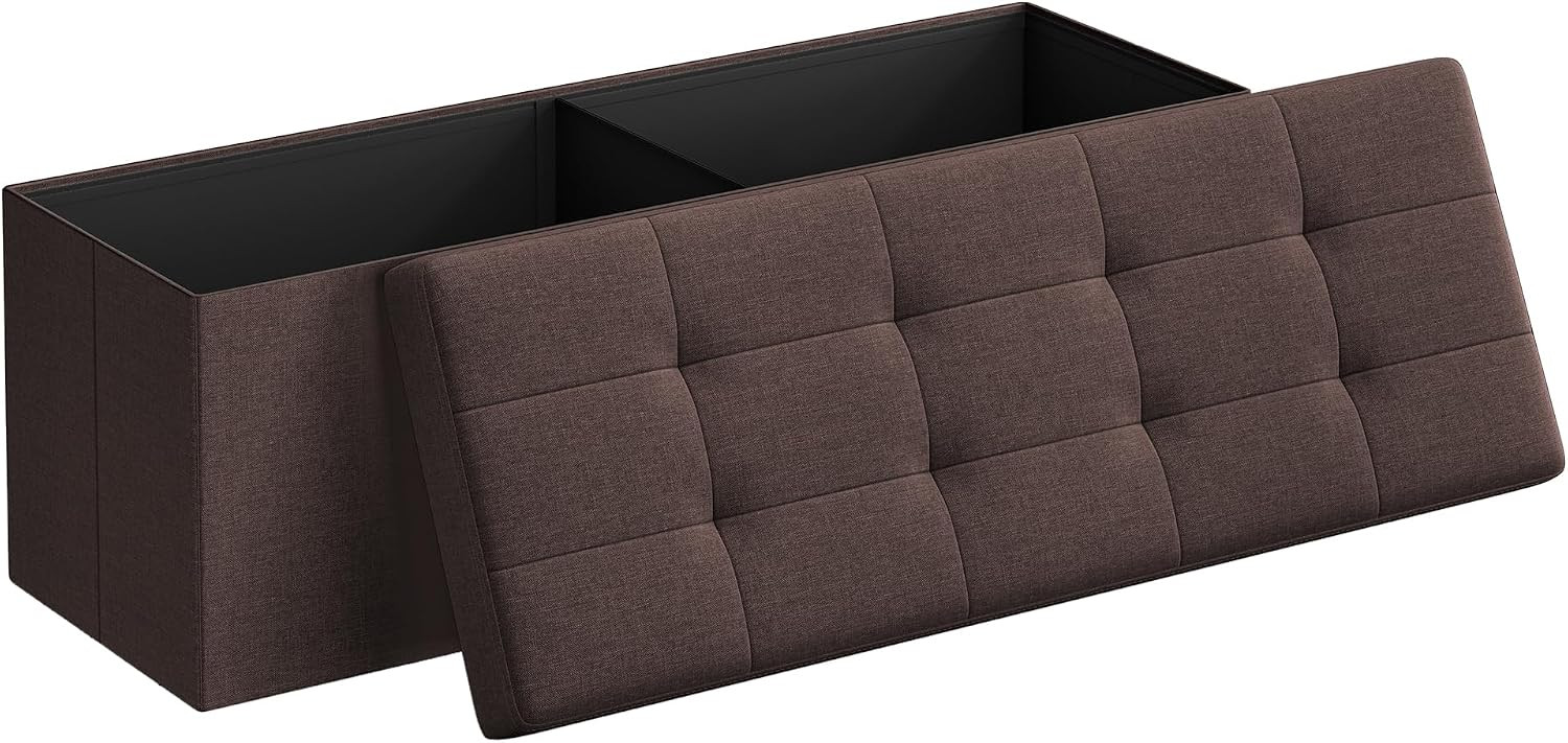 SONGMICS 43.3 Inches Folding Storage Ottoman Bench, Load 660 lb | Amazon (US)