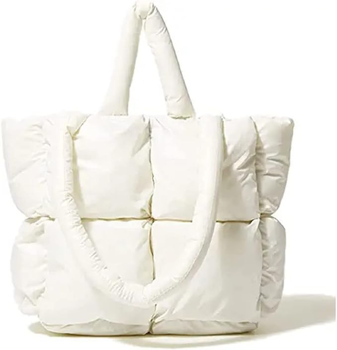Large Puffer Tote Bag Winter Soft Puffer Down Padding Shoulder Bags Trendy Luxury Quilted Padded ... | Amazon (US)