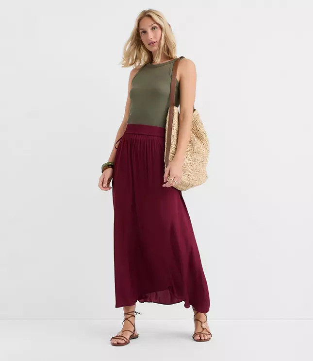 Side Tie Maxi Skirt | LOFT