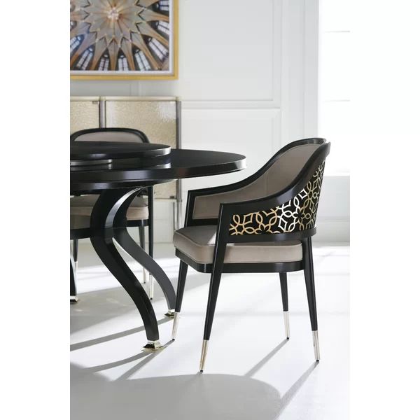 Caracole Classic Arm Chair in Black/Cream | Wayfair North America