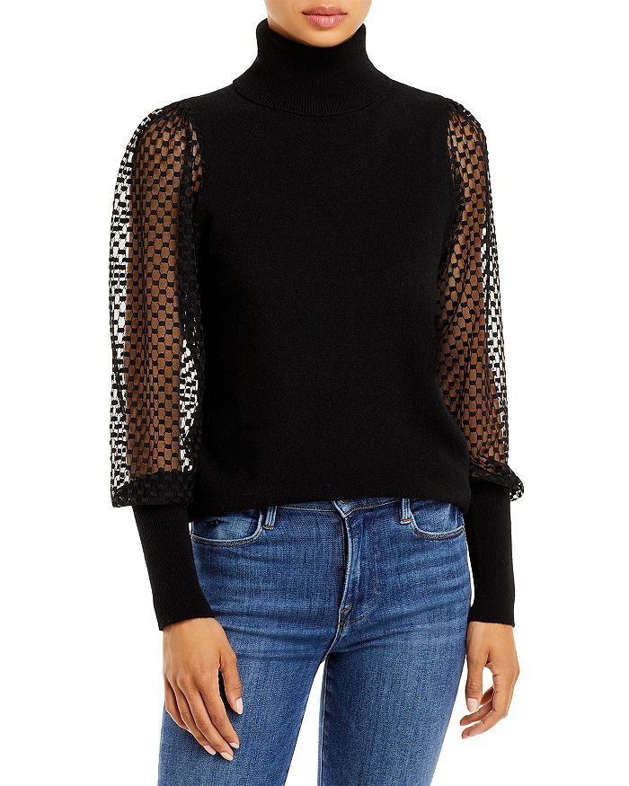 C by Bloomingdale's Cashmere C by Bloomingdale's Mesh Sleeve Cashmere Turtleneck Sweater - 100% E... | Bloomingdale's (US)