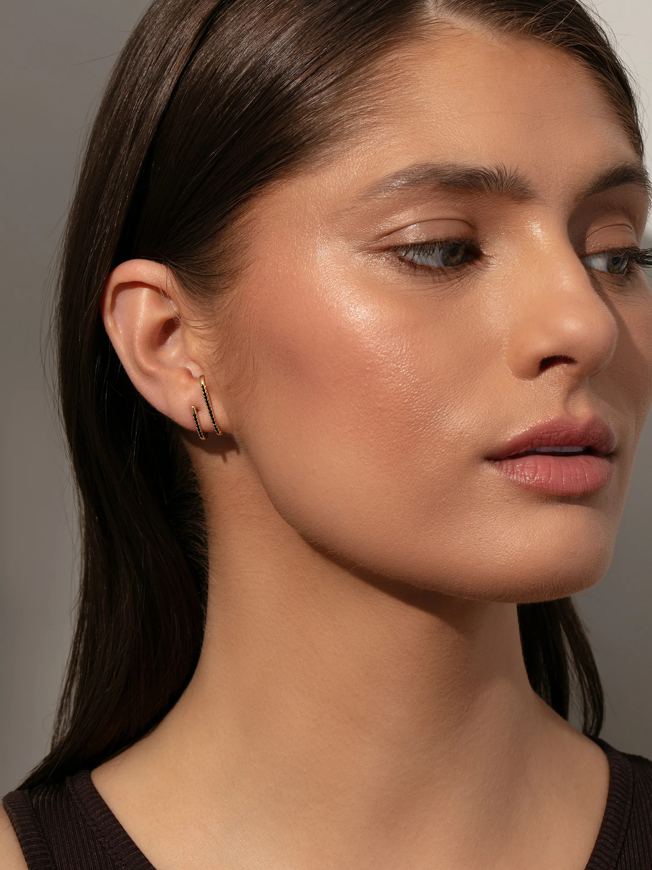 Double Vision Pavé Ear Climber Earrings in Gold | Uncommon James | Uncommon James