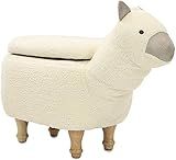 CRITTER SITTERS 15" Seat Height Plush White Llama Storage Ottoman | Amazon (US)