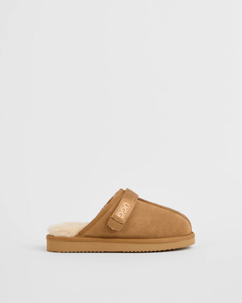 Australian Design UGG Leather and Sheepskin Mule Flats - Chestnut | Target AU