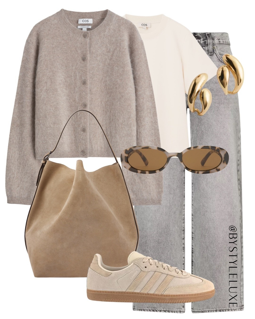 CARDIGAN - love this gorgeous taupe grey cashmere cardigan, styled here with cool tones and these new in demand Sambas that I managed to get my hands on! 

#adidassamba #jeans #autumnoutfit

#LTKjeans #LTKshoes #LTKautumn