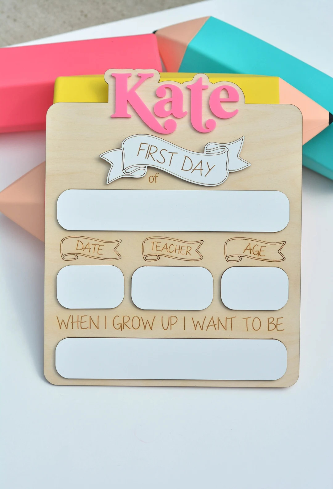 Back to School Sign 1st First Last Day Picture Day Photo Prop Reusable Interchangeable Prek Kinde... | Etsy (US)