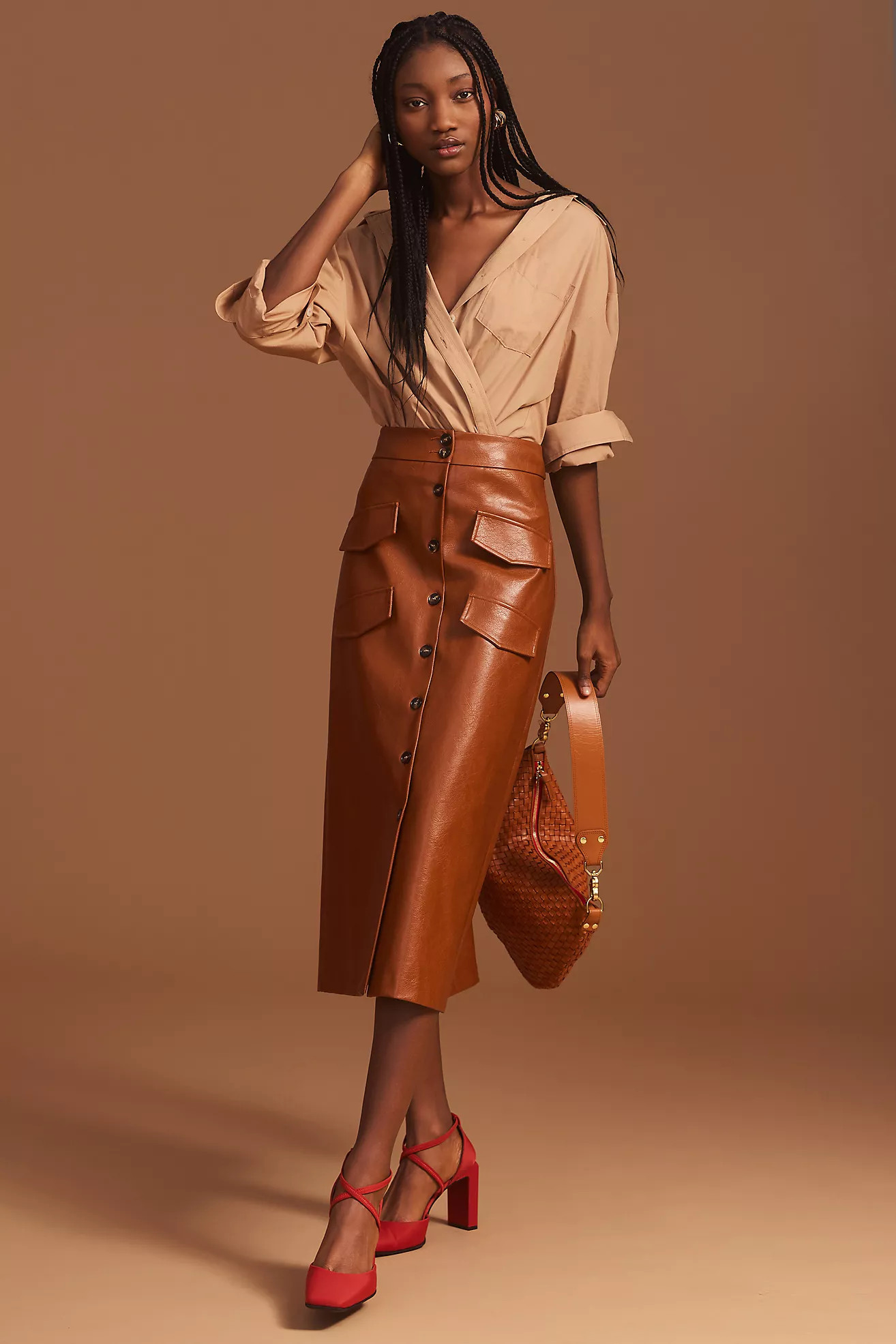 Mare Mare x Anthropologie Faux Leather Skirt | Anthropologie (US)