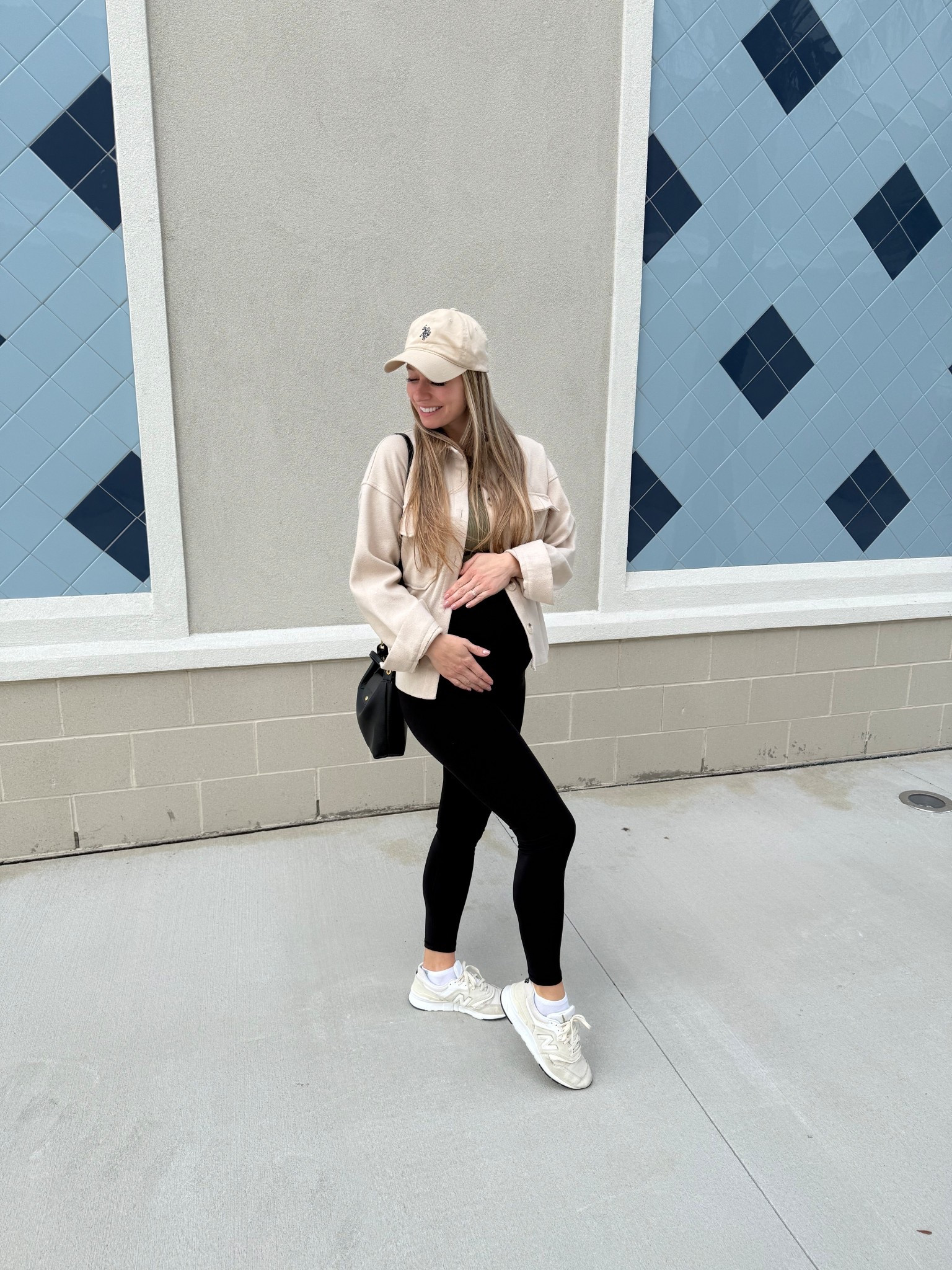 My maternity uniform is pretty similar to my regular uniform!
Love a cropped tank, comfy legging and an outer layer like a shacket or chambray shirt. 
The baseball cap and New Balance sneakers are a MUST  

#LTKgrwm #LTKBump #LTKootd
