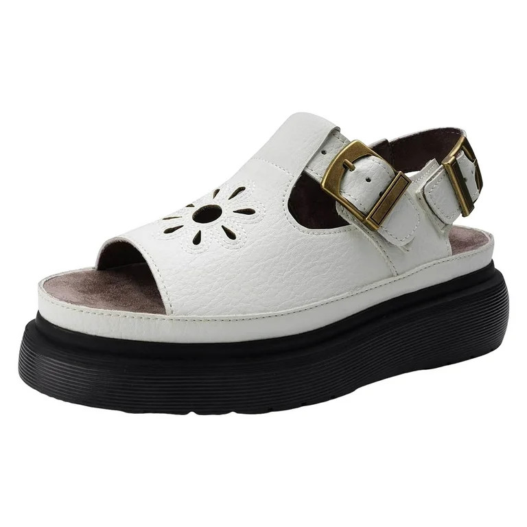 Mepaouo Women's Platform Sandals Back Buckle Summer Casual Slip on Shoes Peep Toe Walking Slides | Walmart (US)