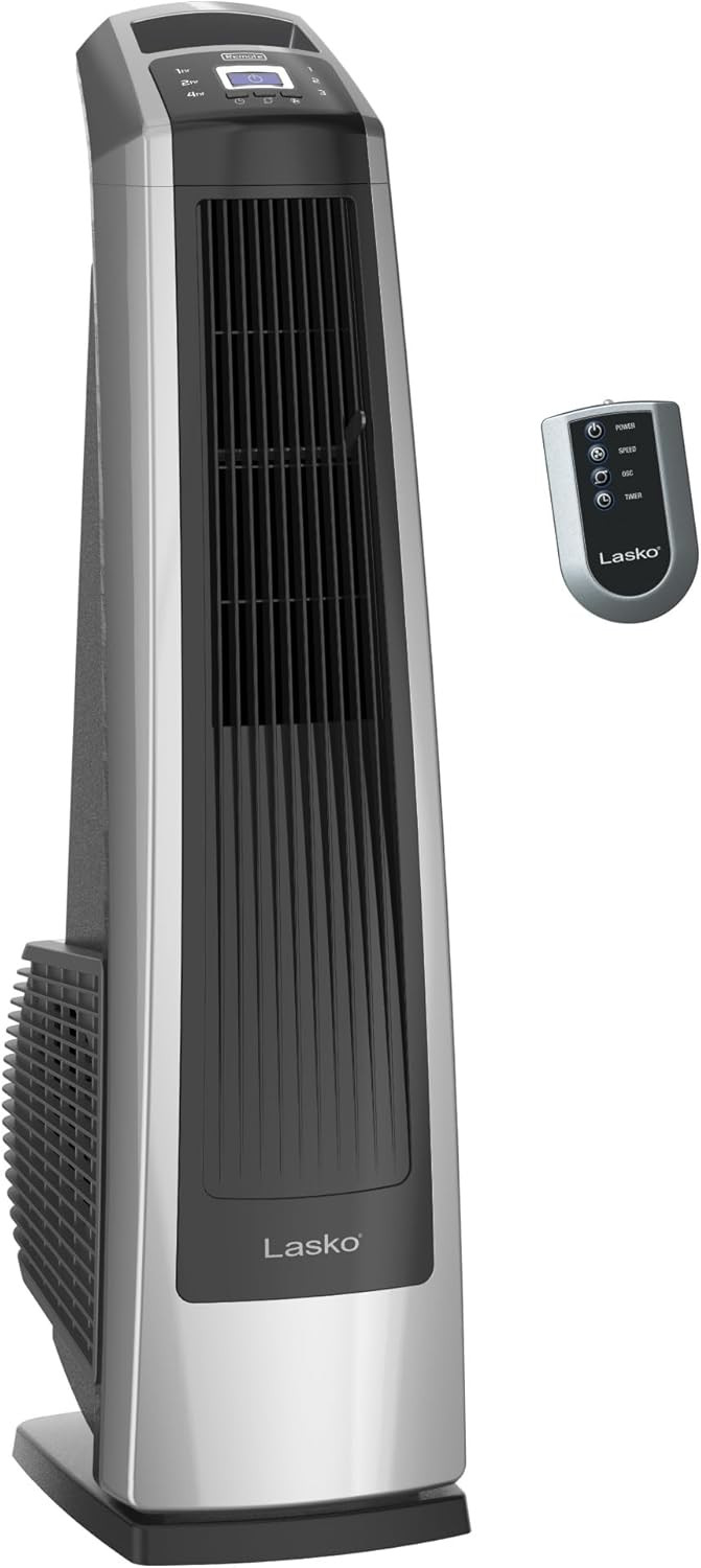 Lasko High Velocity Oscillating Tower Fan - 35" - U35115 - Silver/Black | Amazon (US)