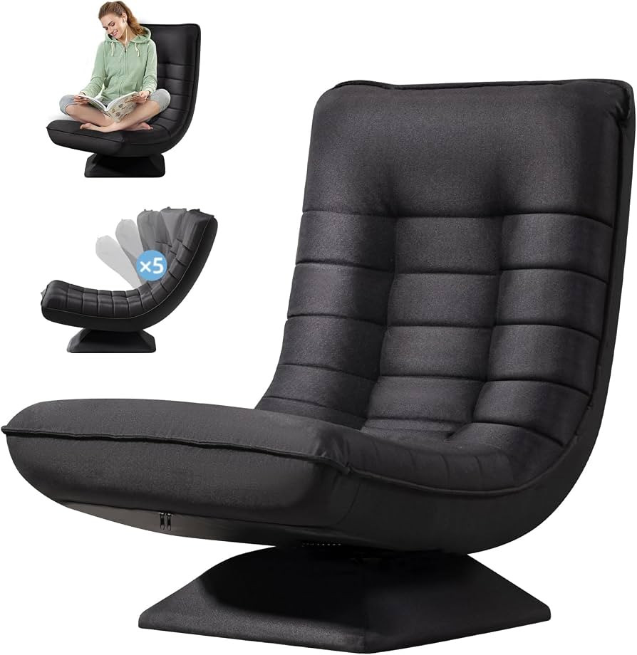 Bodenstuhl verstellbare R\u00fcckenlehne, 360\u00b0 Drehbar Klappbar 150kg Gepolstert, Gaming Ses... | Amazon (DE)