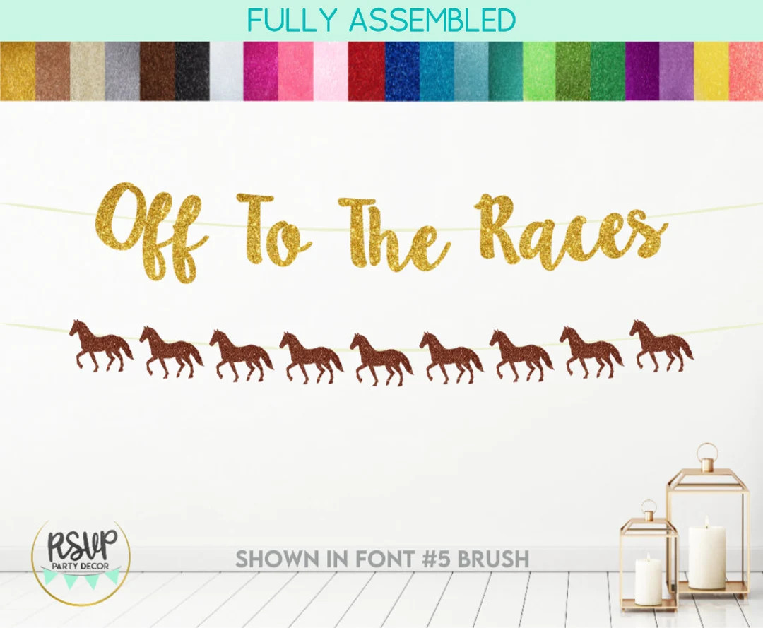 Off to the Races Banner, Horse Garland, Cowgirl Bachelorette Party Decorations, Horse Party Decor... | Etsy (US)
