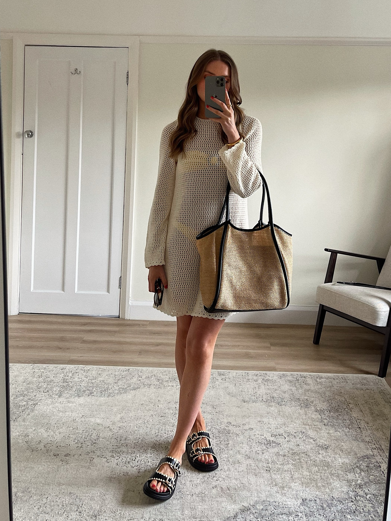 Winter sun holiday outfit inspiration 
Small on the new look cream crochet long sleeve beach dress
New Look black whipstich chunky sliders
ASOS straw/raffia bag 
Hunza G yellow bikini underneath 

Beach outfit
Holiday look
Pool outfit 
Beach club 
Dubai outfits
Beach outfits 

#LTKeurope #LTKstyletip