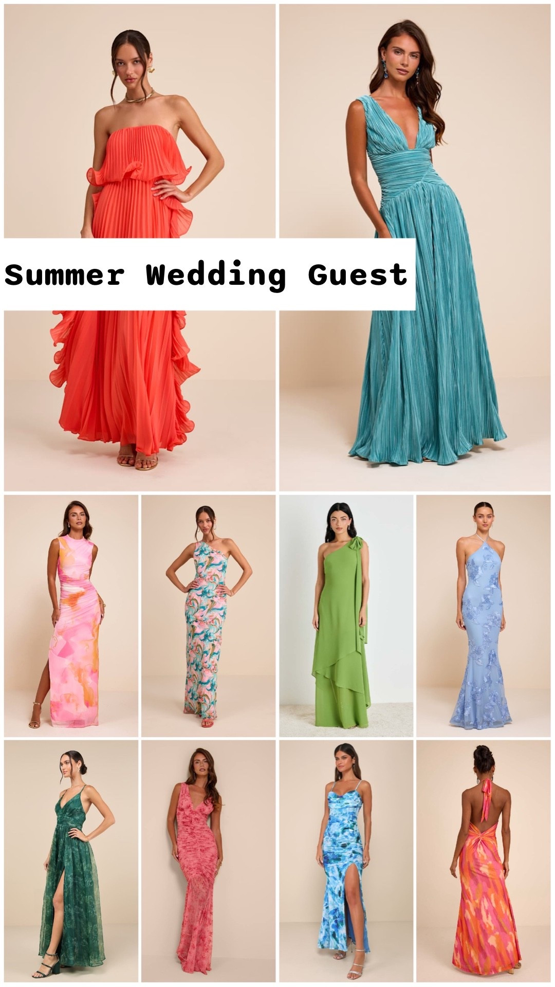 Summer formal long wedding guest dresses at Lulus and under $100.

Wear to a dressy festive, tropical, beach, or outdoor destination wedding!

Colorful full length dress, Lulus dress, affordable wedding guest dresses, garden party, summer wedding, summer dresses, wedding guest dress summer, full length dresses, early fall wedding.

#LTKSeasonal #LTKWedding
