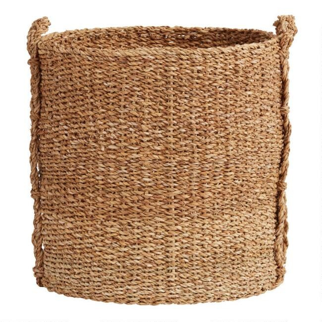 Tan Seagrass Josie Tote Basket | World Market
