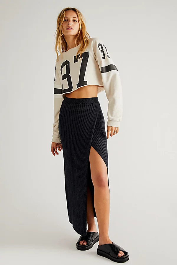 Better Days Midi Skirt by Free People, Black Combo, M | Free People (Global - UK&FR Excluded)