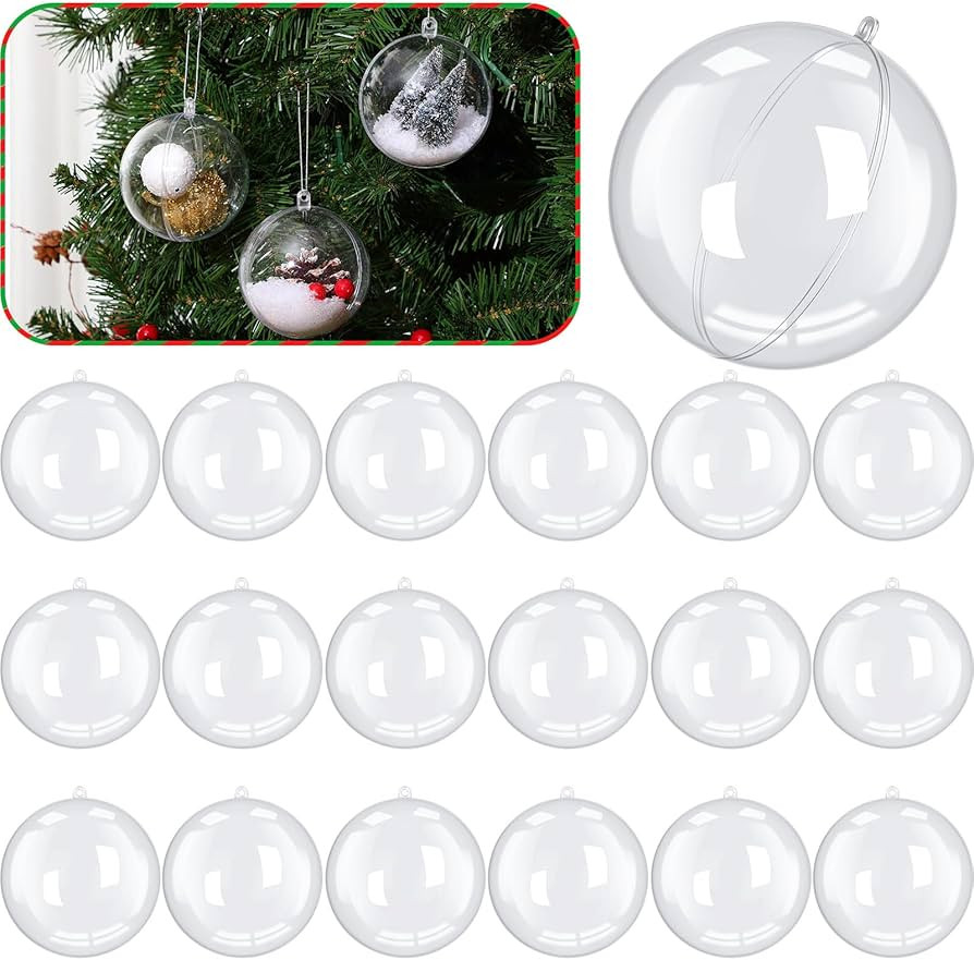 Wettarn 15 Pcs Clear Christmas Ornaments Balls 3.15 Inch/ 80 mm Plastic Fillable Ornaments Ball f... | Amazon (US)
