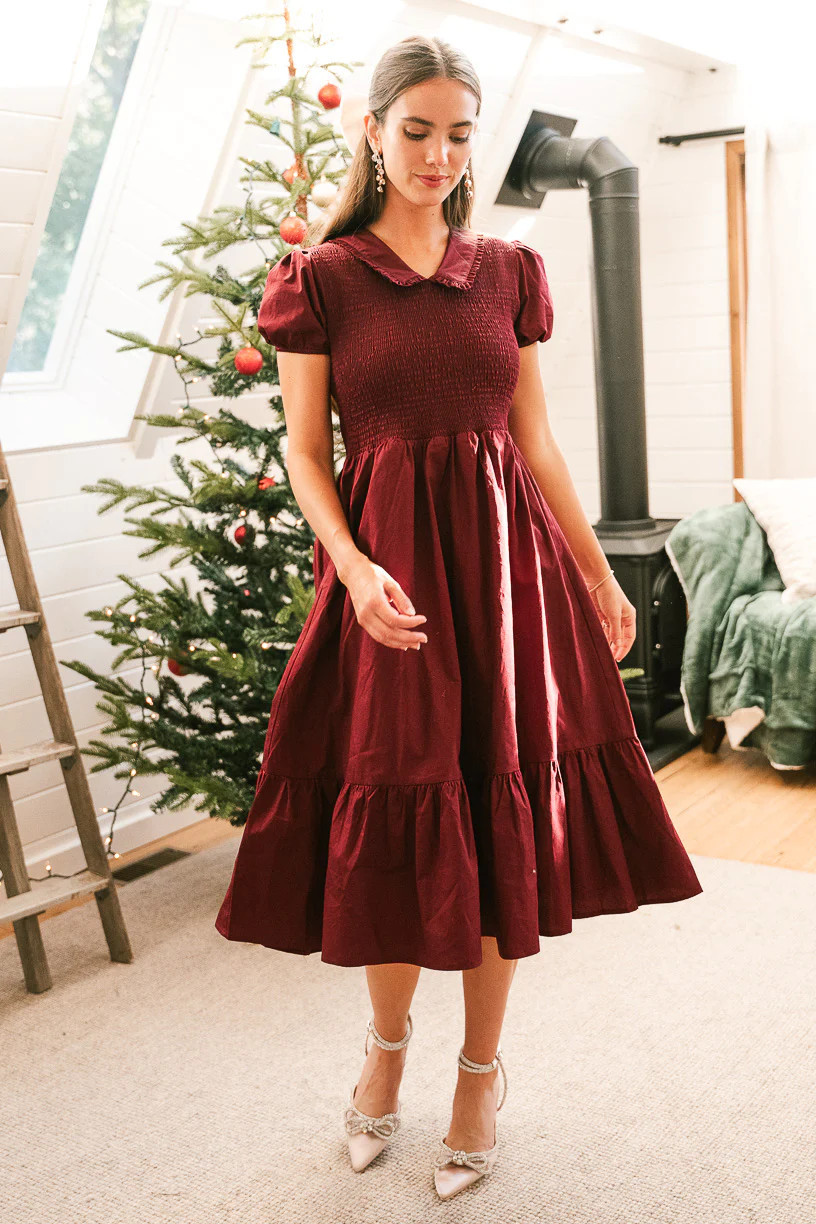 Addie Dress in Wine | Ivy City Co