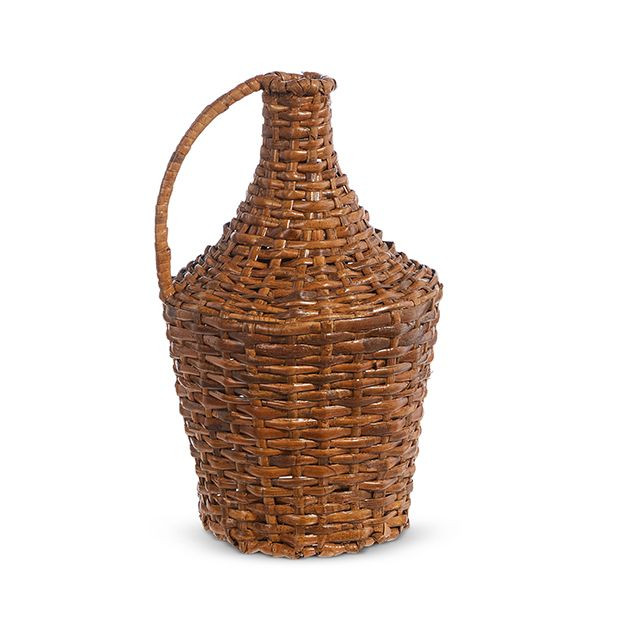Woven Rattan Demijohn Vase | Antique Farm House