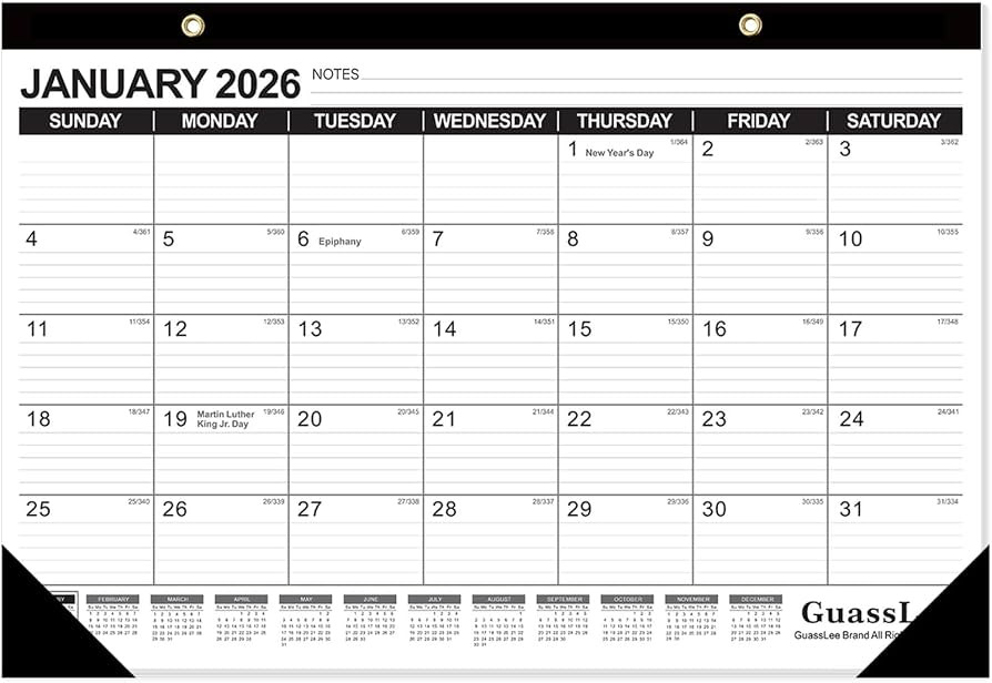 GuassLee Desk Calendar 2026-2027 - 17" × 11.5" Desktop Calendar 18 Months Runs from Jan. 2026 to... | Amazon (US)