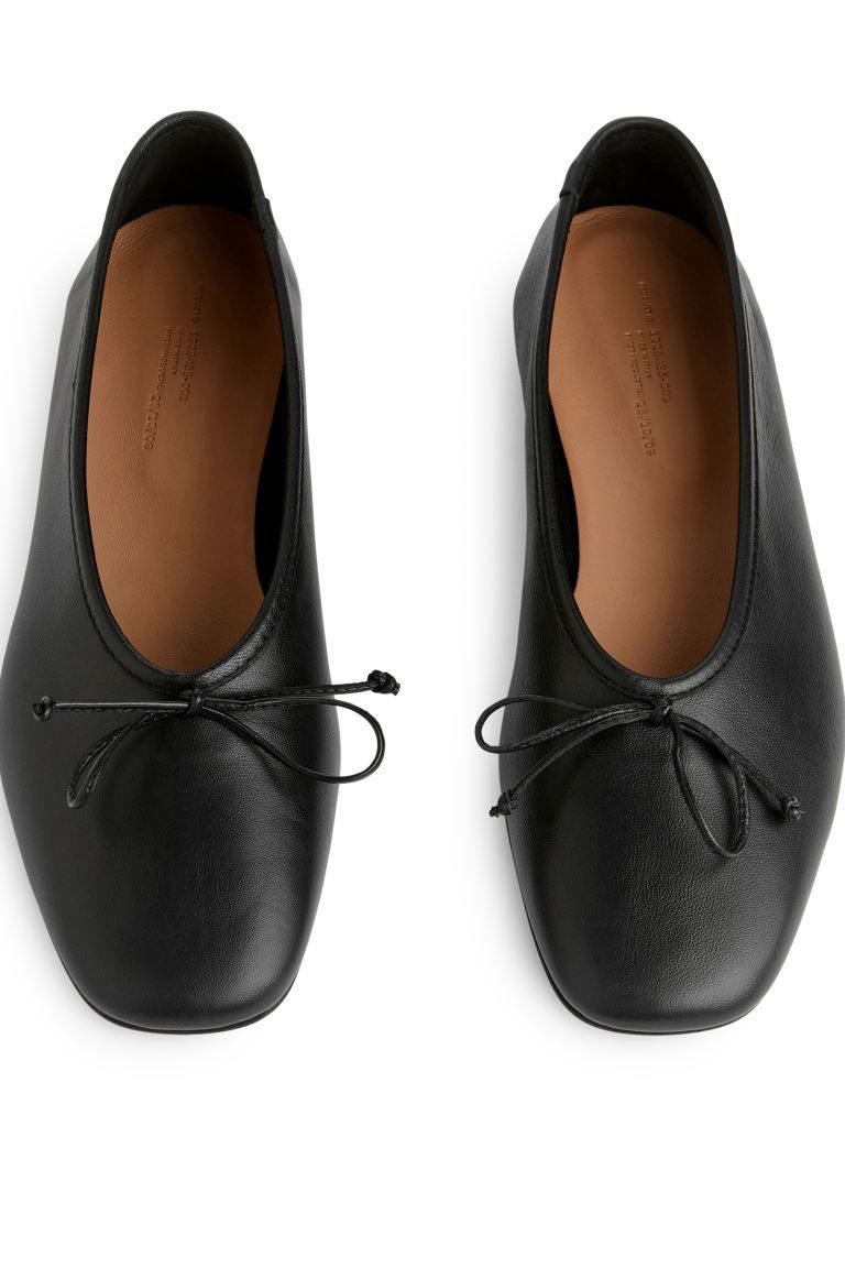 Leather Ballet Flats - No heel - Black - Ladies | H&M GB | H&M (UK, MY, IN, SG, PH, TW, HK)