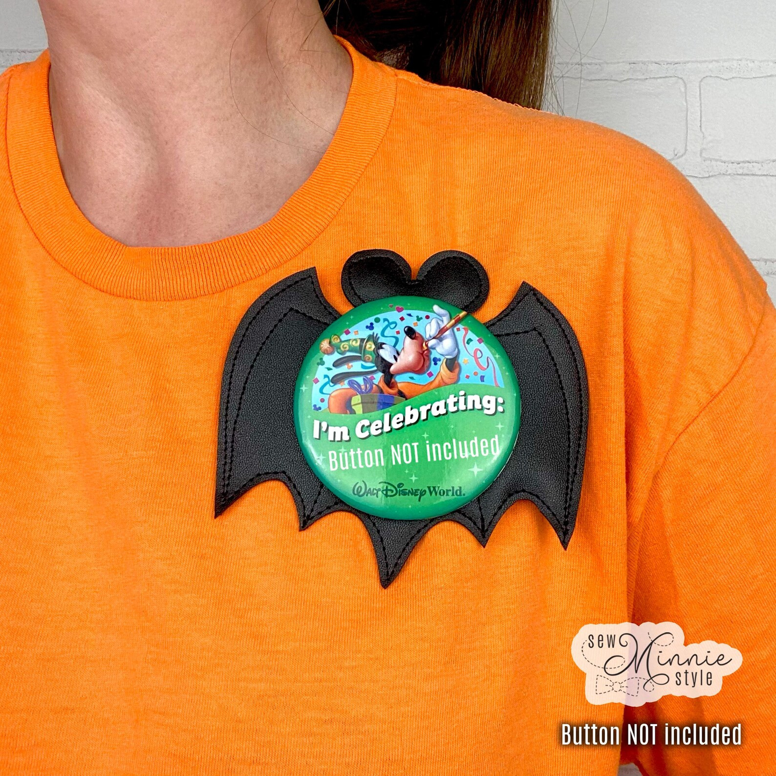 Button Accessory - Mickey Bat Faux Leather (Button NOT included) | Etsy (Global)