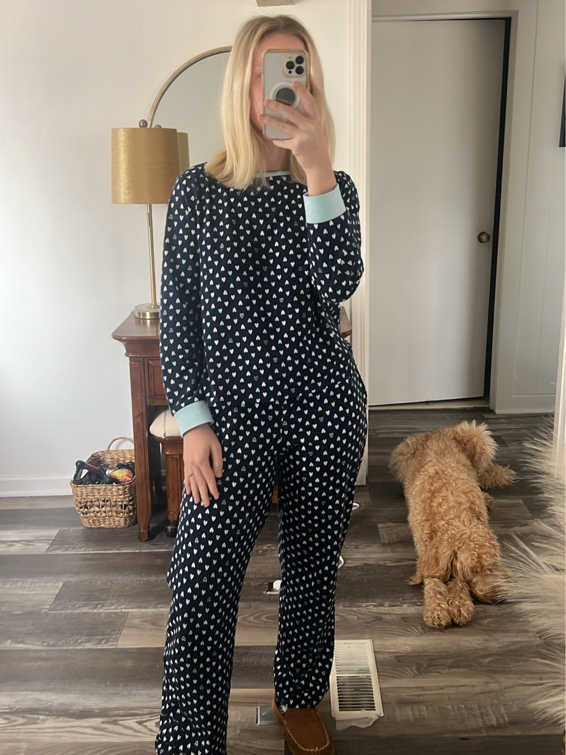 WALMART PJS! So cozy & soft - size Small in pants // sized up to Medium in top for extra room 🩵🩵🩵🩵 run to buy! 

#LTKstyletip #LTKhome #LTKSeasonal