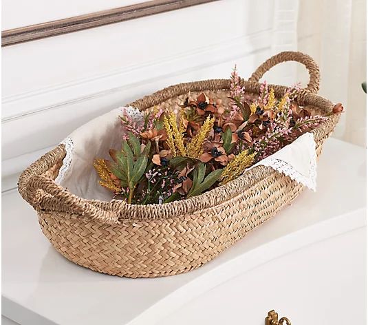 Cozy Cottage by Liz Marie 27" Woven Seagrass Tray | QVC