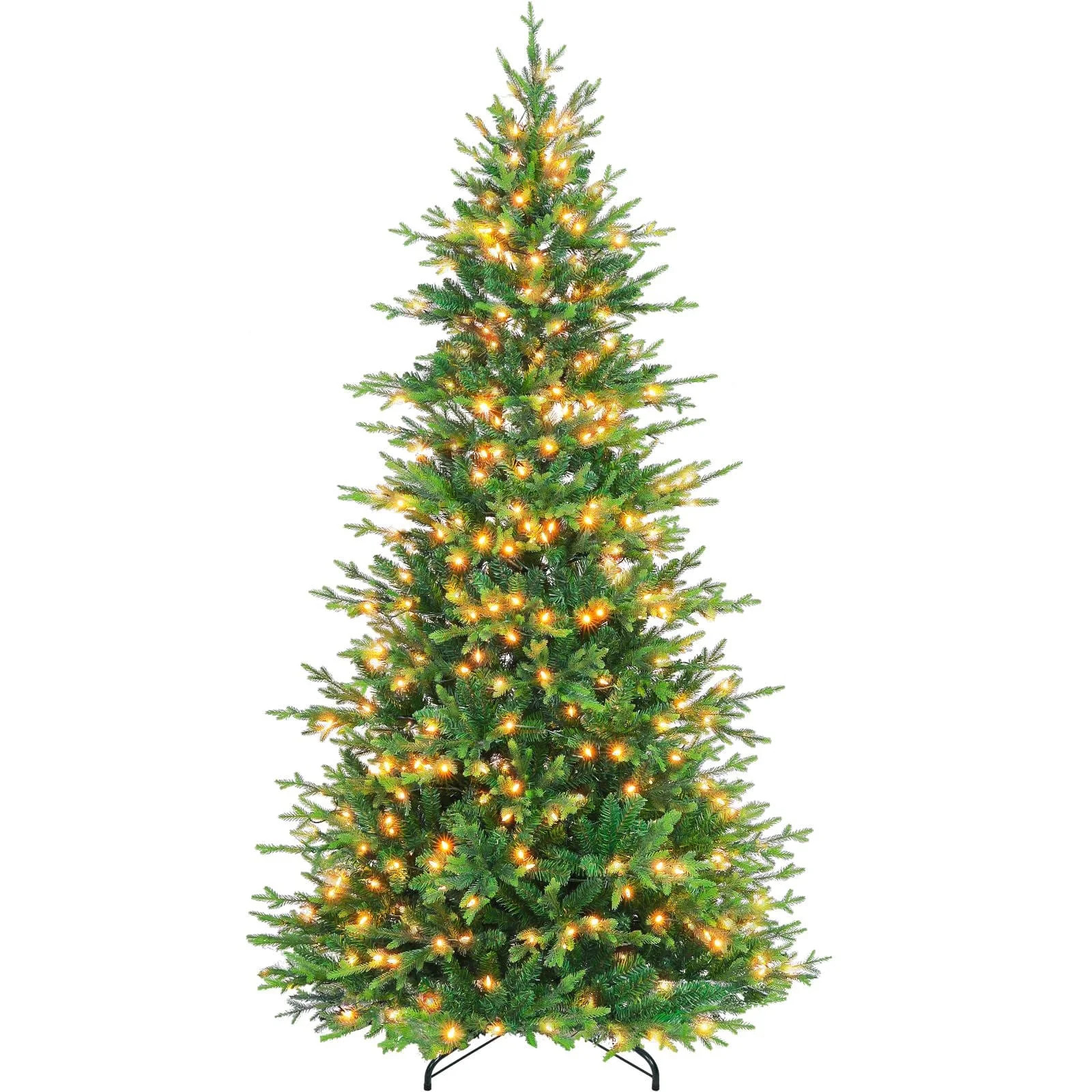 VIVATREES 7.5ft Pre-lit Artificial Christmas Tree 2933 Hinged Mixed PVC PE Branch Tips Frasier Gr... | Walmart (US)