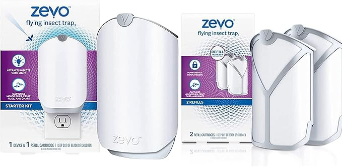 ZEVO Indoor Flying Insect Trap for Fruit Flies, Gnats, and House Flies (1 Plug-in Base + 3 Refill... | Amazon (US)