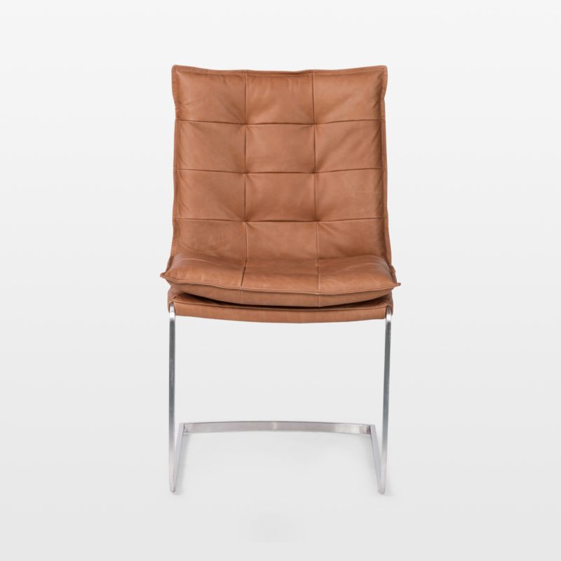 Cahone Brandy Leather Dining Chair | Crate & Barrel | Crate & Barrel