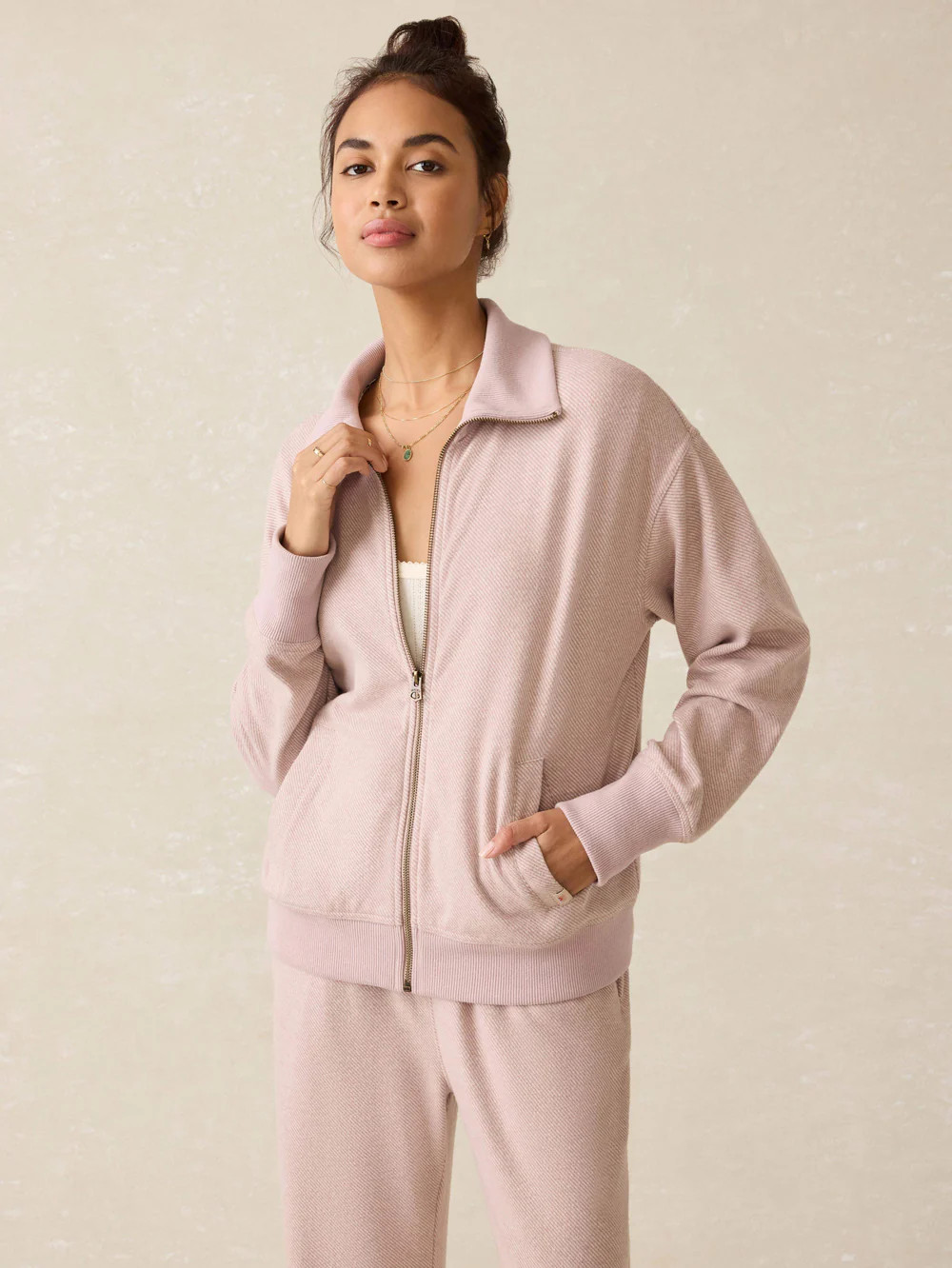 Legend™ Lounge Full Zip - Blush Twill | Faherty
