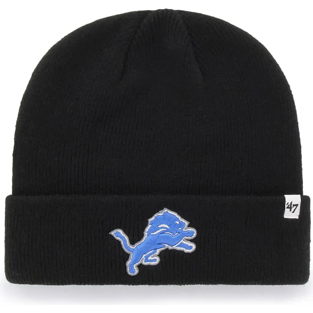 Men's '47 Black Detroit Lions Secondary Basic Cuffed Knit Hat at Nordstrom, Size One Size Oz | Nordstrom