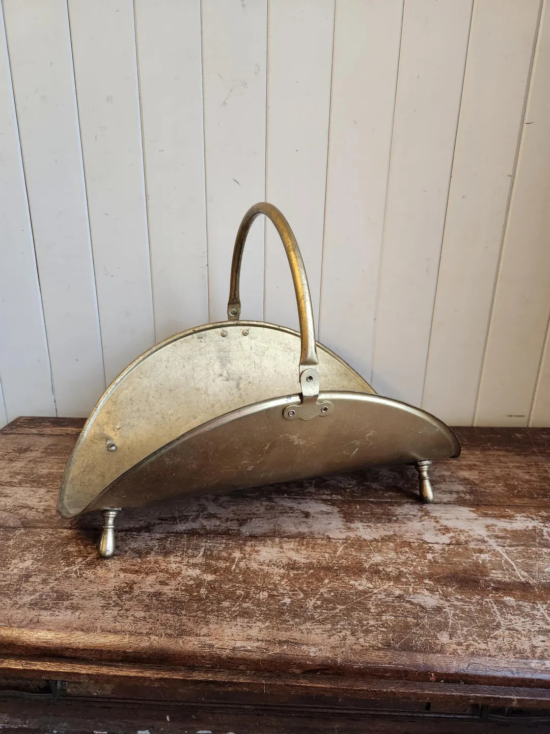 Vintage Brass Fireplace Log Holder With Legs - Etsy | Etsy (US)