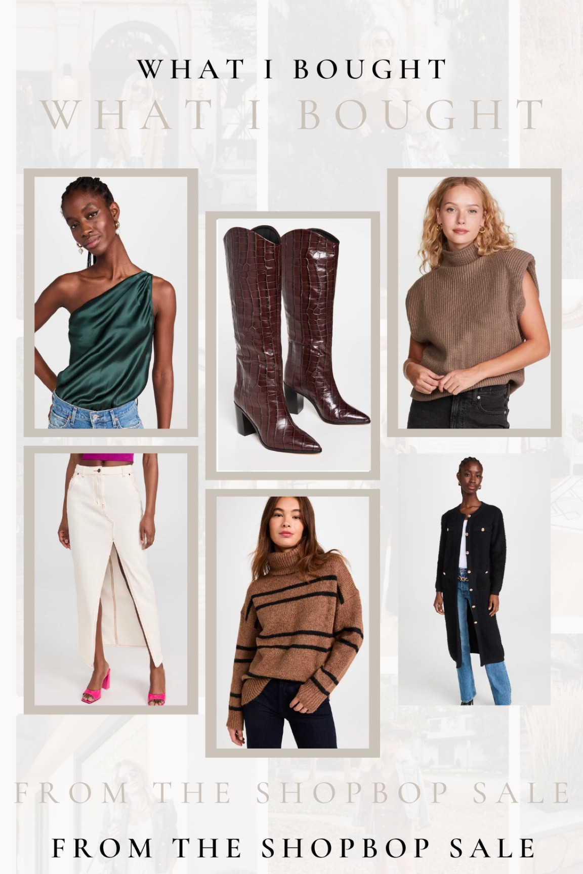 What I bought from the Shopbop sale✨

Cami nyc one shoulder bodysuit, Schutz brown boots, En Saison sweater, off white denim midi skirt, black cardigan, and brown striped sweater. 

#LTKSeasonal #LTKsalealert #LTKfindsunder100