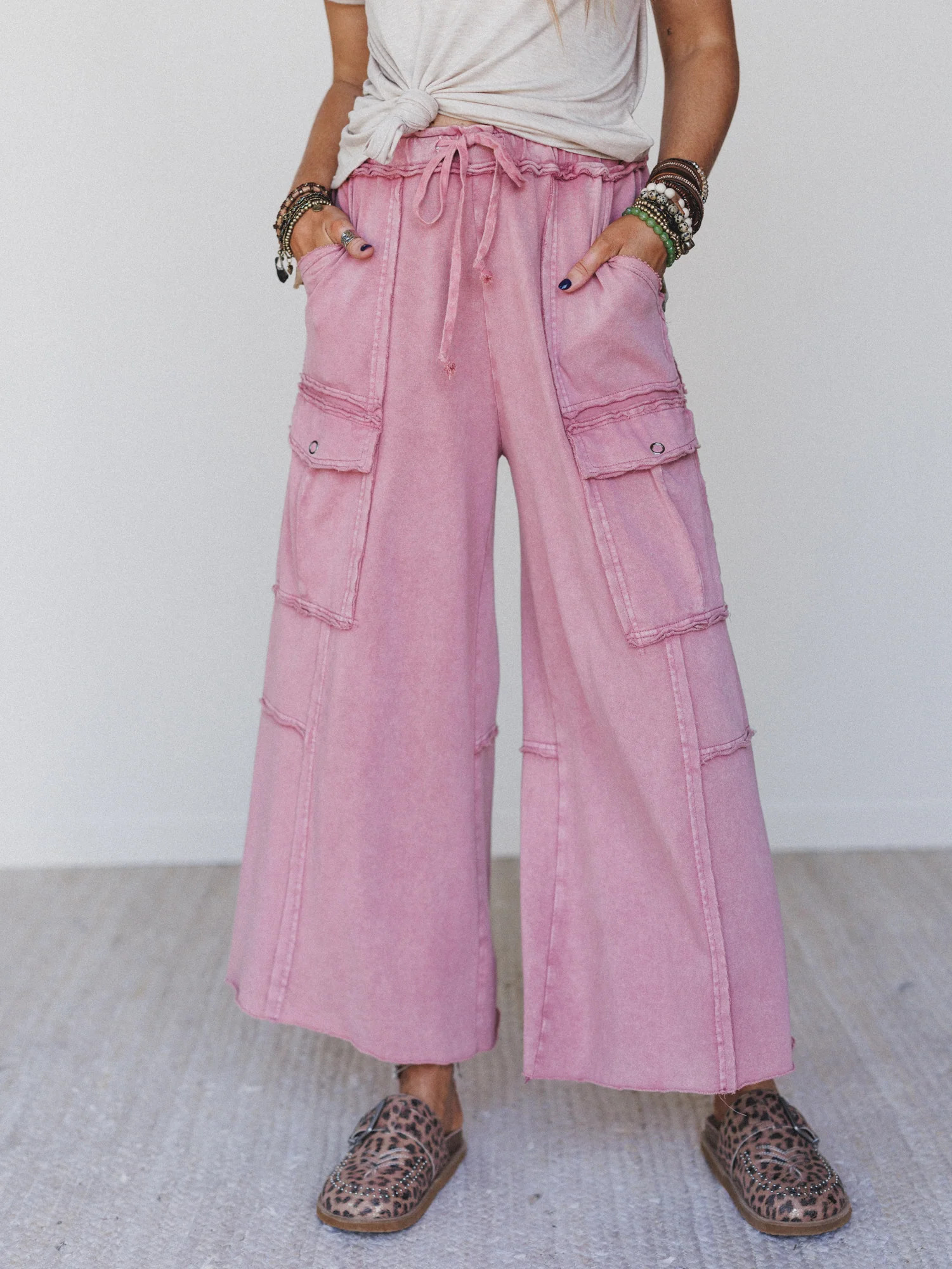 Game On Cargo Wide Leg Pant - Burgundy | Three Bird Nest