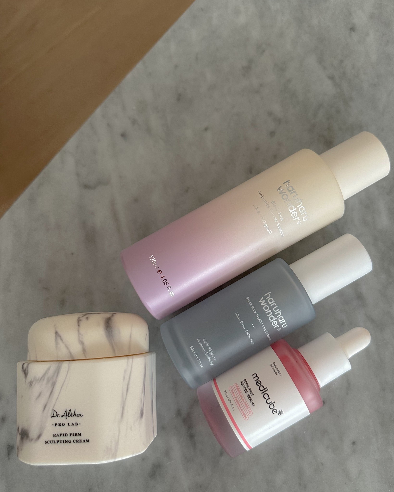 Korean skincare heroes 🩷🤍💜

Haru Haru wonder essence 
Dr Althea firming cream 
Medicube PDRN sérum 

#LTKBeauty #LTKGiftGuide #LTKWatchNow