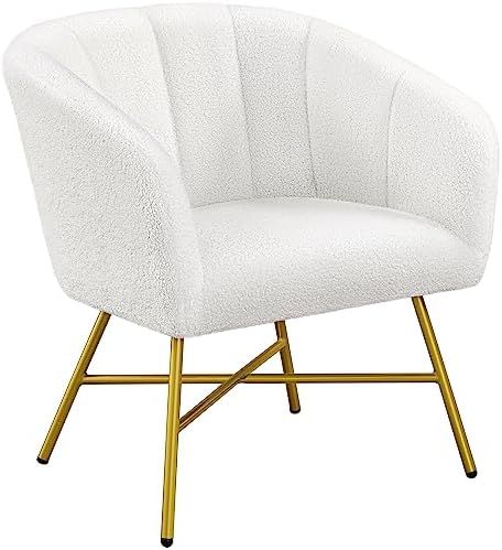 Yaheetech Accent Chair, Modern Velvet Living Room Chair with Metal Legs and Soft Padded, Comfy Si... | Amazon (US)