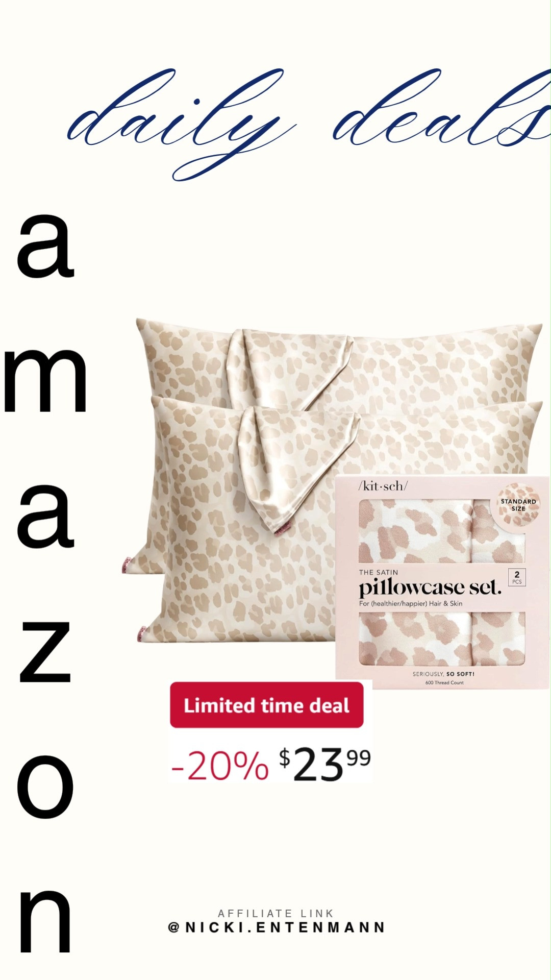 Upgrade your sleep with the Kitsch Satin Pillowcase featuring a zipper for secure comfort. Gentle on hair and skin, it adds luxury while keeping bedtime routines soft, smooth, and stylish. #kitsch #satinpillowcase #bedroomdecor #sleepessentials #beautyrest #homeessentials #selfcare #shoppingdeal #modernliving #shoppinghaul 🛏️✨🌙 

 #LTKselfcare #LTKHome #LTKSaleAlert