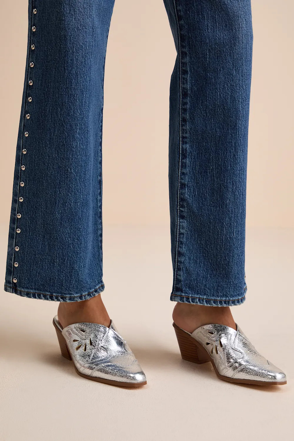 Armina Silver Western Mule Pumps | Lulus